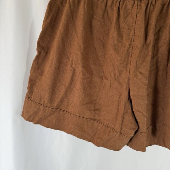 Banana Republic Linen Blend Shorts Women's Medium Brown High Rise Lightweight - Picture 9 of 9